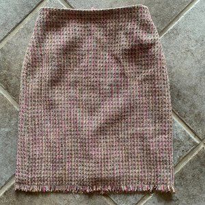 Vintage Sigrid Olsen Sport Tweed Skirt with pink lining; 4P Sparkly